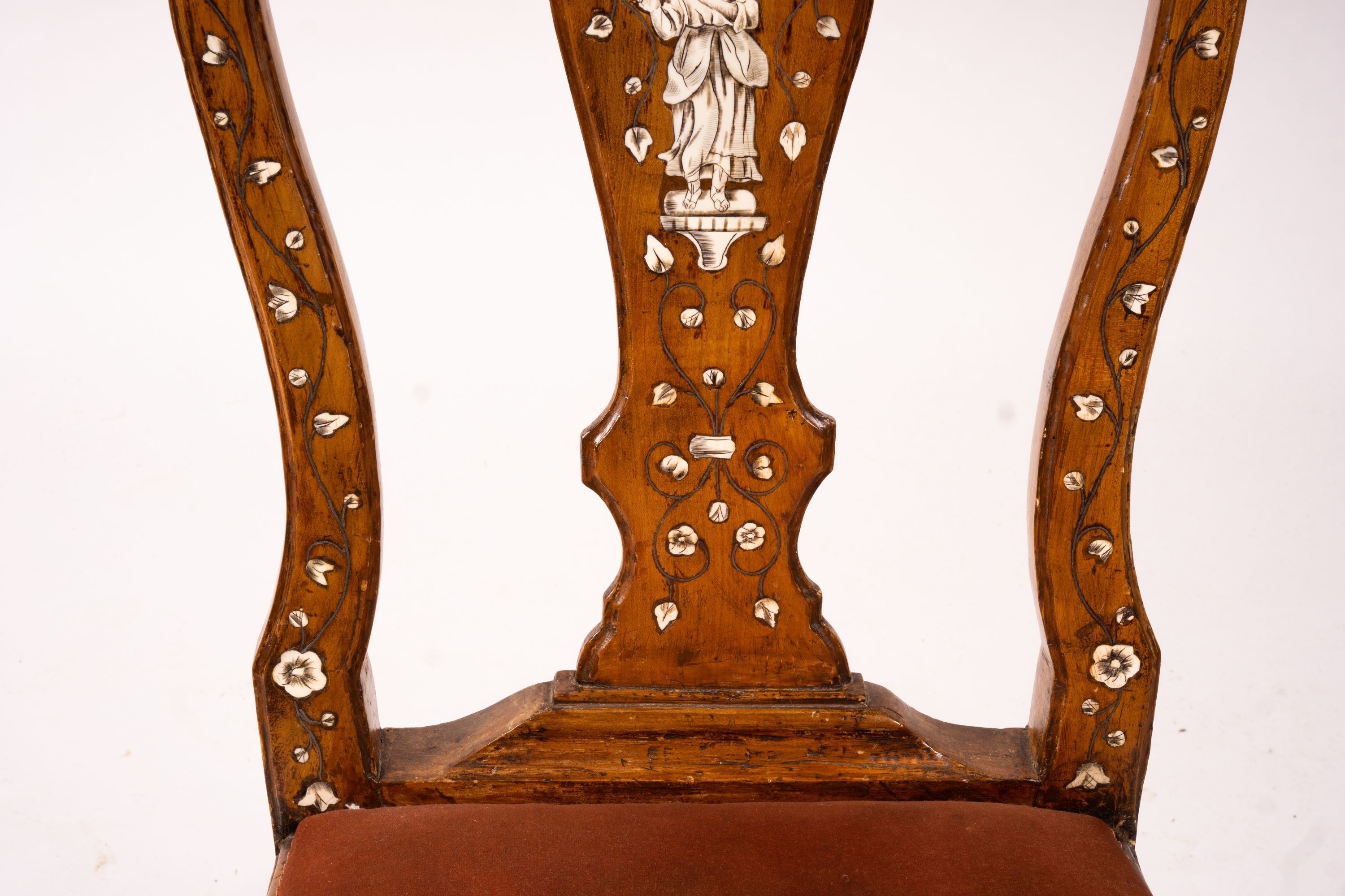 An 18th century ivory inlaid side chair